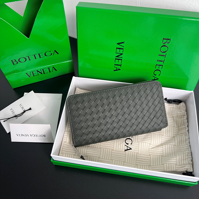 보테가베네타 인트레치아토 피콜로 지퍼 어라운드 장지갑 814680 (컬러 딥그린)