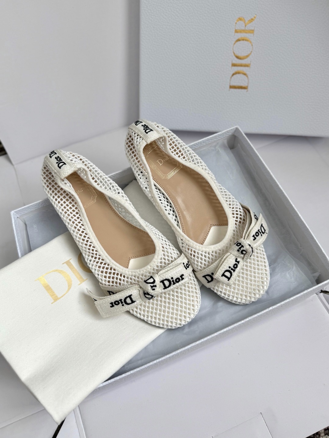 디올 J`a dior 발레리나 매쉬 플랫슈즈
